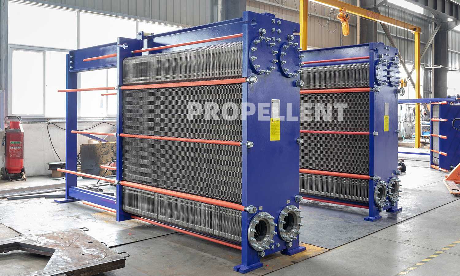 Industrial application of wide channel plate heat exchanger